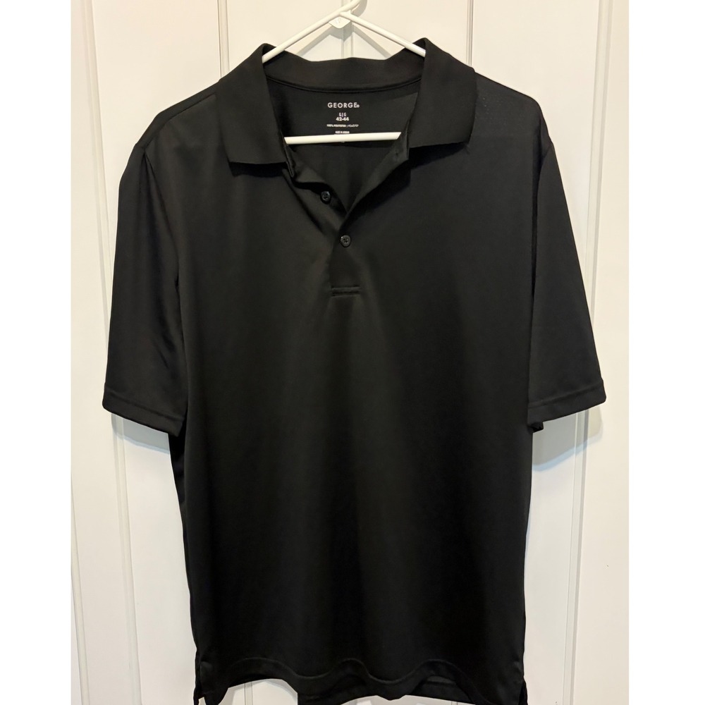 George Mens Black Soot Short Sleeve Polo Shirt Performance